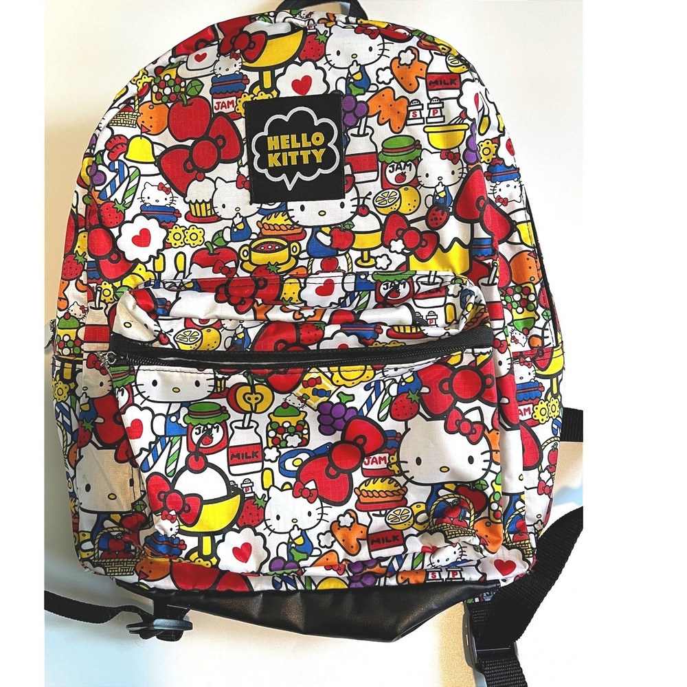 Sanrio Hello Kitty Backpack Classic Treats Snacks AOP Book Bag School Travel